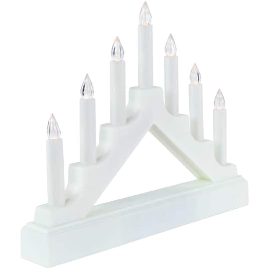 13.5" Pre-Lit LED 7-Tier White Candelabra Christmas Decoration